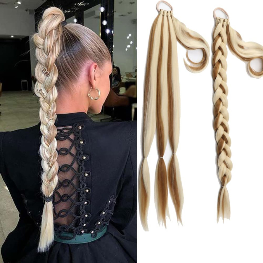 Coada de par pentru impletituri, Blond Suvitat, 70 cm